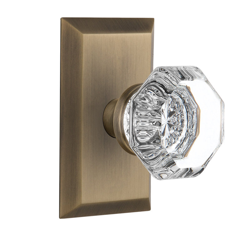 Nostalgic Warehouse Clear Crystal Waldorf Double Dummy Door Knob with